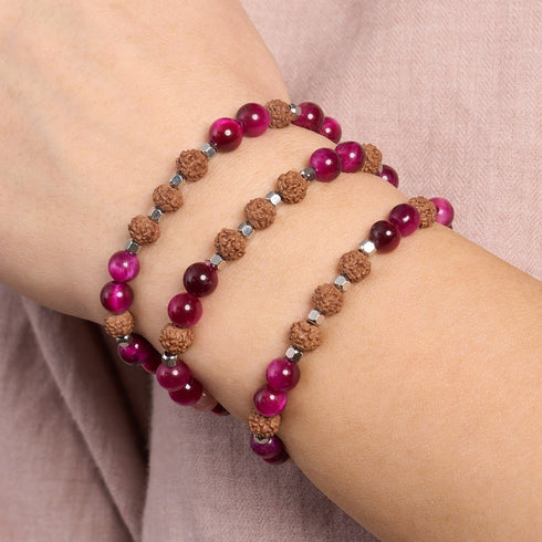 solstice | Pierre précieuse Rudraksha | Bracelet Mala